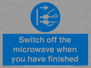 Switch off the microwave when you have finished